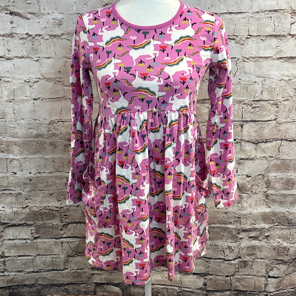 Hanna Andersson Pink Unicorn Pattern Dress w/ Pockets